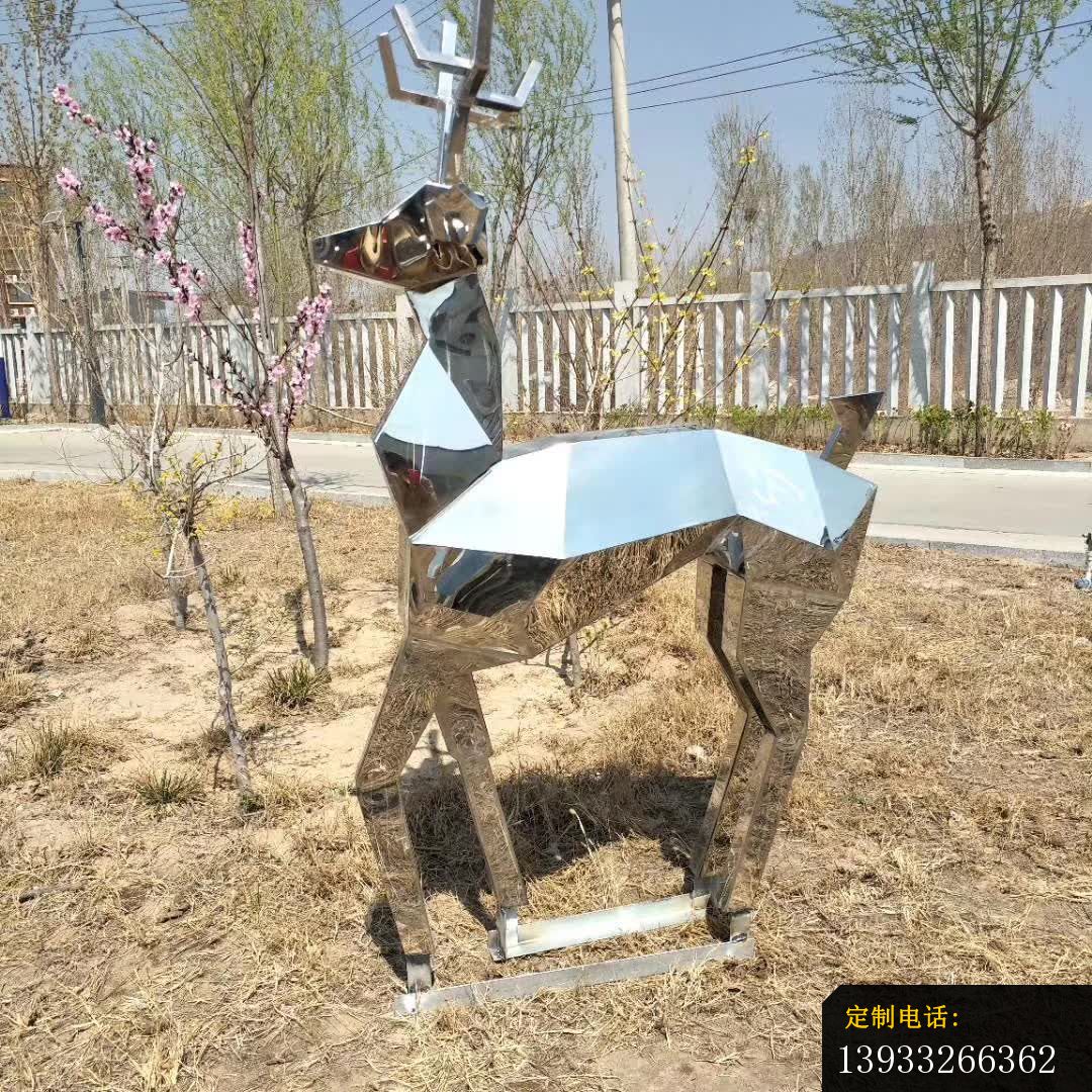 不锈钢公园几何小鹿雕塑 (3)_1080*1080