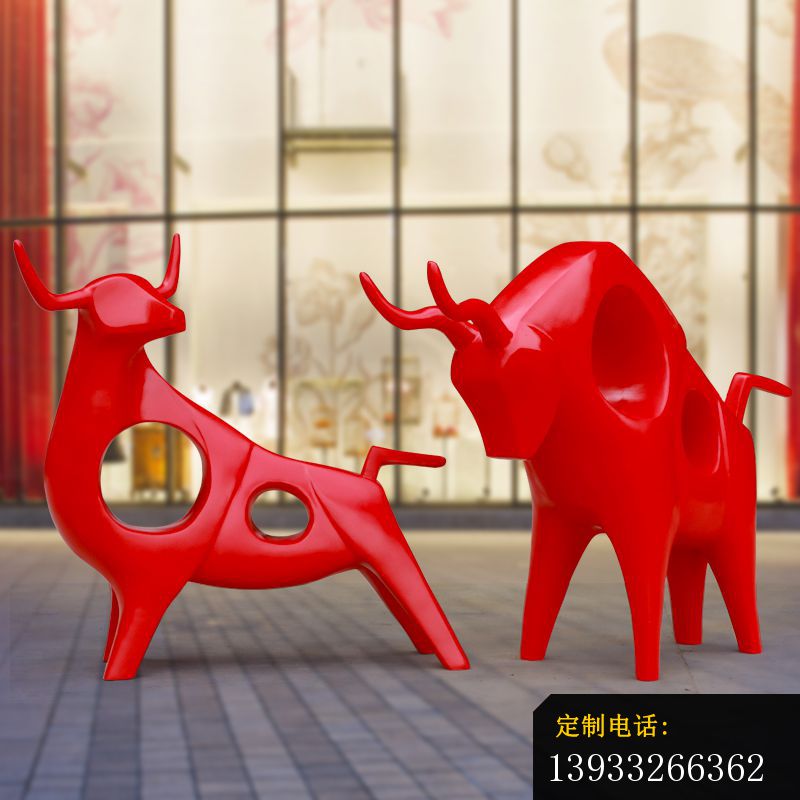 不锈钢镂空动物牛雕塑 (1)_800*800