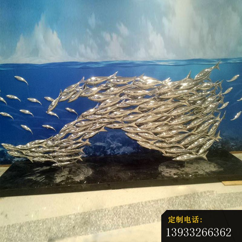 不锈钢鱼群景观雕塑_800*800