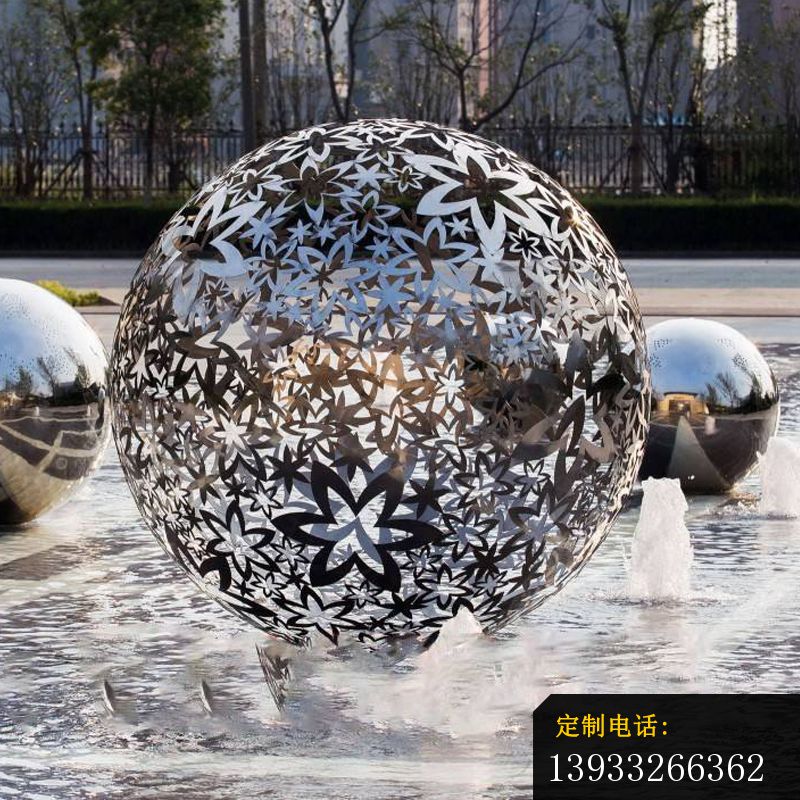 不锈钢镂空喷泉球雕塑_800*800