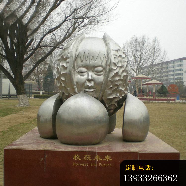 不锈钢收货未来雕塑_750*750