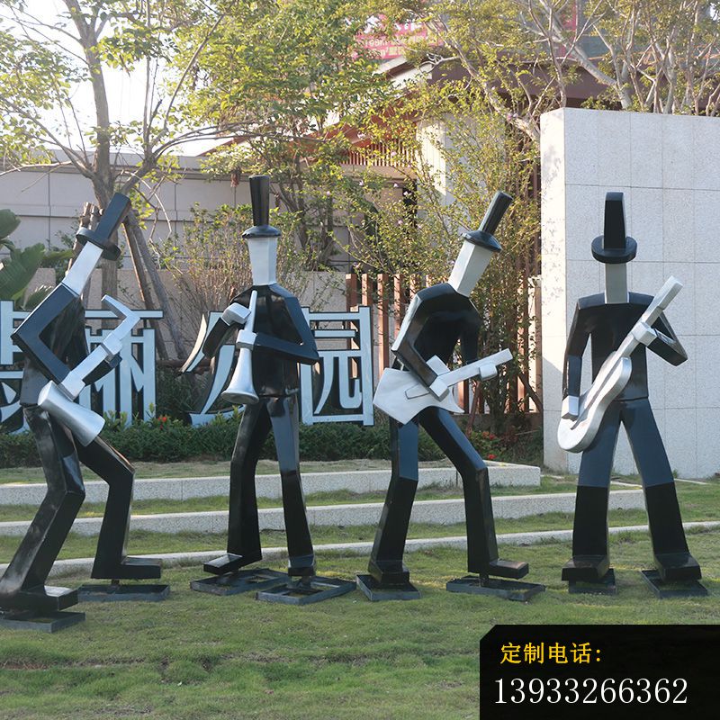 不锈钢烤漆音乐团队雕塑 (2)_800*800