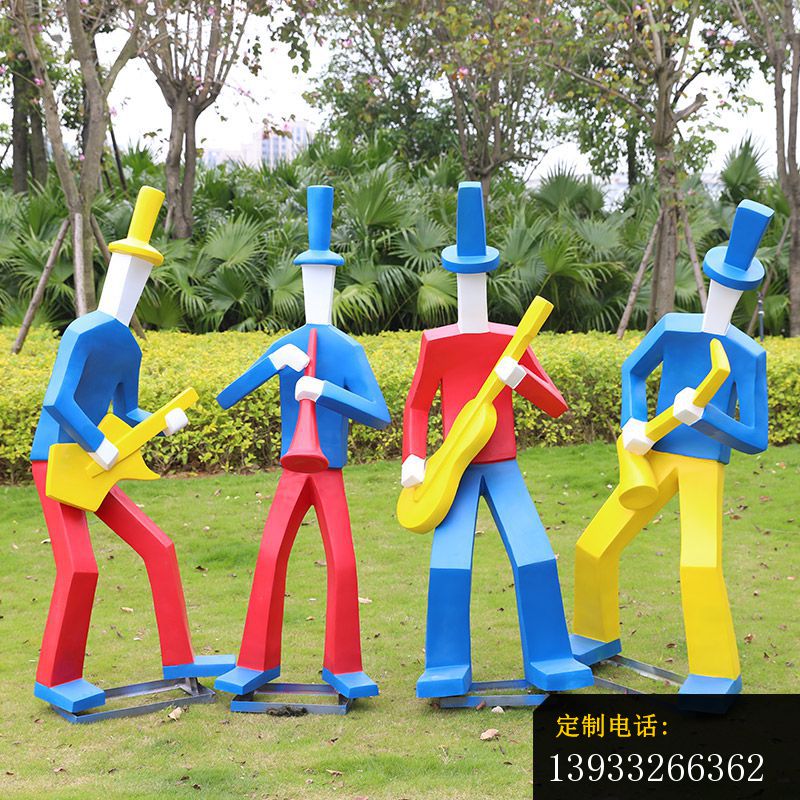 不锈钢烤漆音乐团队雕塑 (3)_800*800