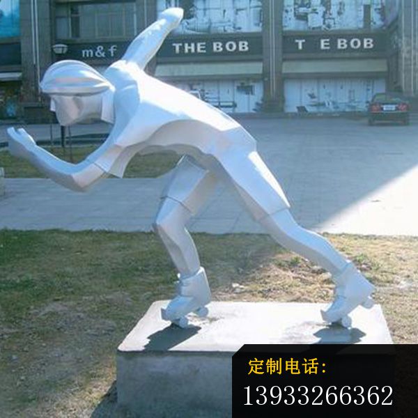 不锈钢滑冰人物雕塑_600*600