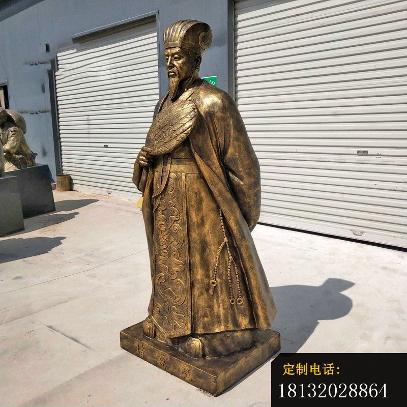 三国时期蜀汉丞相诸葛亮铜雕 (3)_800*800