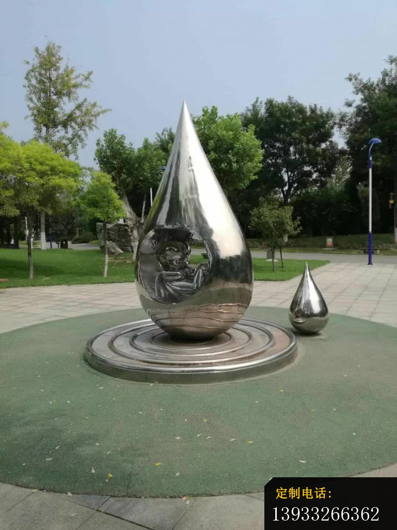 不锈钢公园电镀水滴雕塑_799*1066