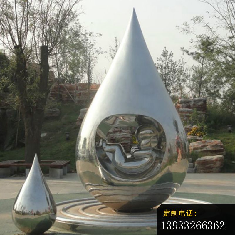 不锈钢镜面水滴  广场景观雕塑_800*800