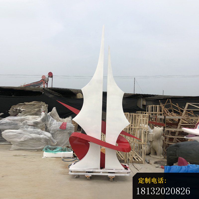不锈钢抽象帆船雕塑_800*800