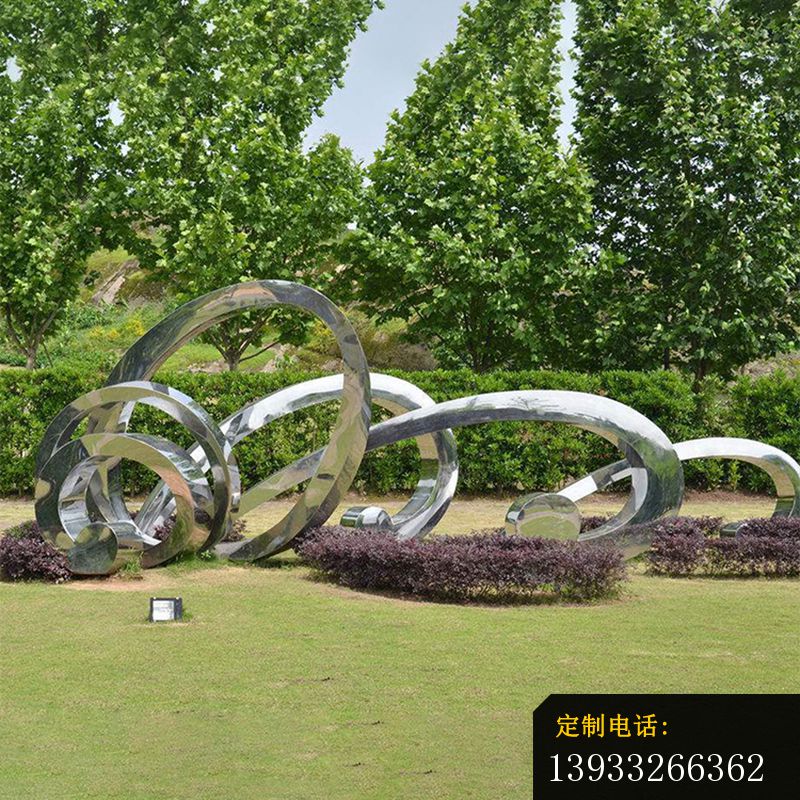 不锈钢镜面花环  公园景观雕塑_800*800