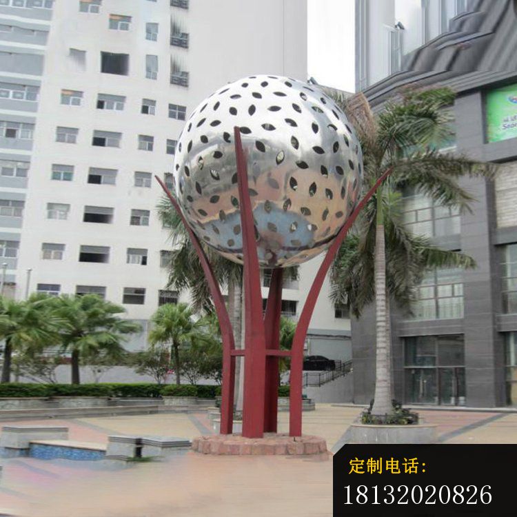 不锈钢抽象镂空圆球雕塑_750*750