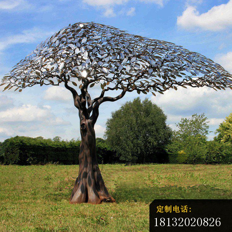 不锈钢抽象树造型雕塑_750*750