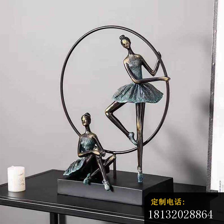 跳芭蕾舞者抽象铜雕 (1)_750*750