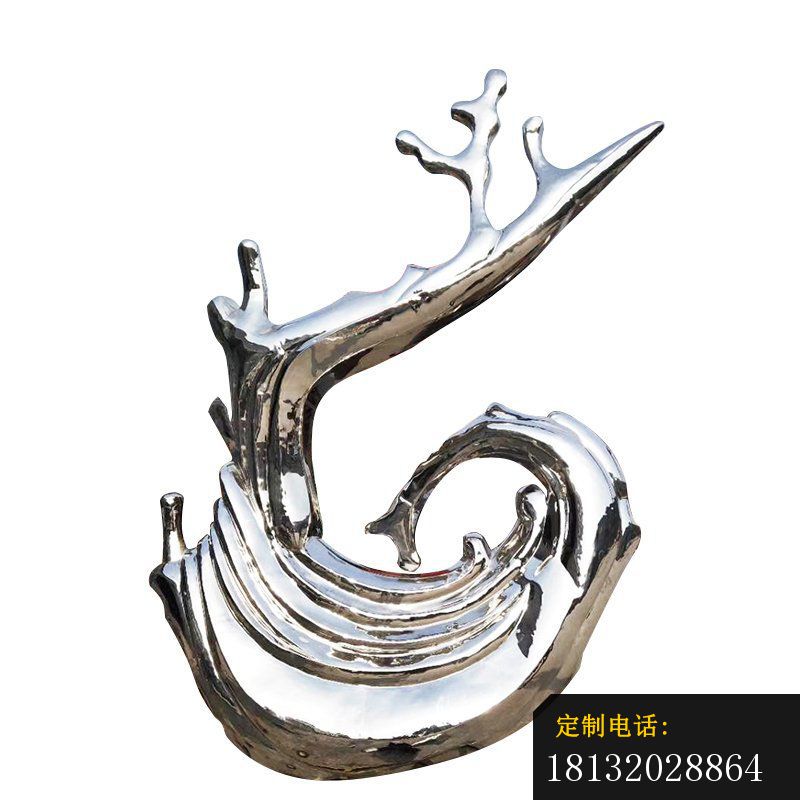 海浪镜面不锈钢抽象雕塑_800*800