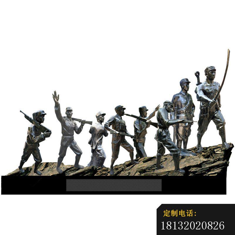 红军打仗组合铜雕 (1)_800*800