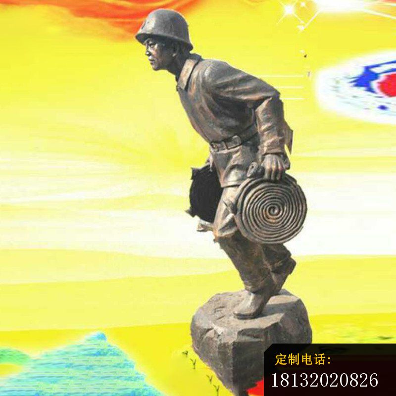 职业消防员铜雕_800*800
