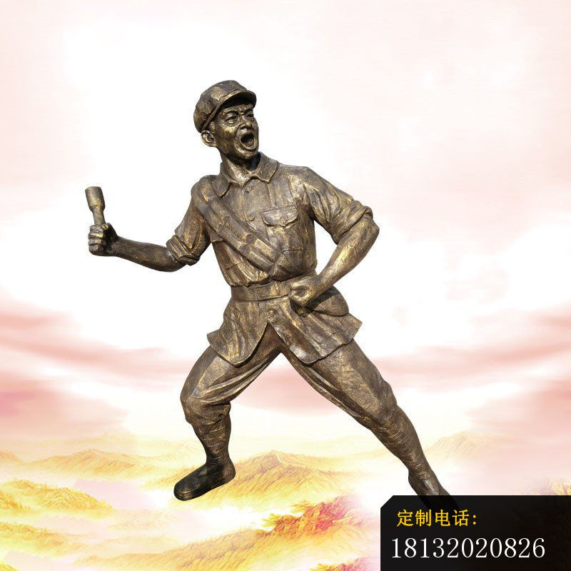 扔手榴弹红军战士铜雕_800*800