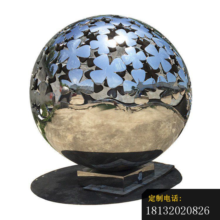 镜面不锈钢镂空花型球雕塑_750*750