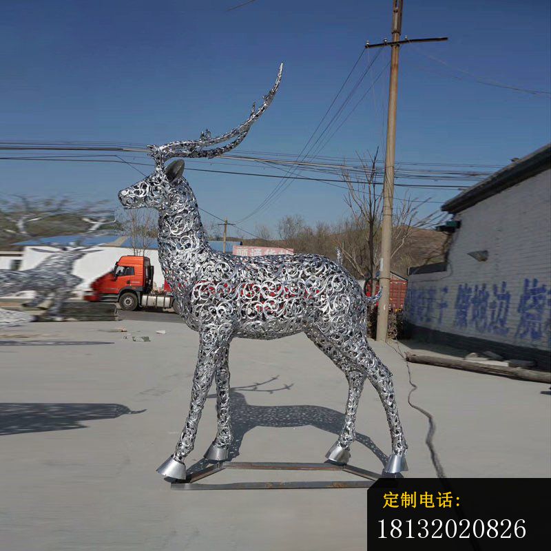 不锈钢镂空麋鹿雕塑 (2)_800*800