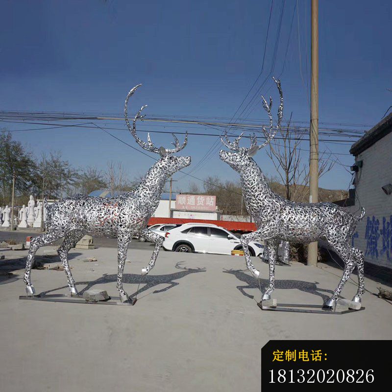 不锈钢镂空麋鹿雕塑 (1)_800*800