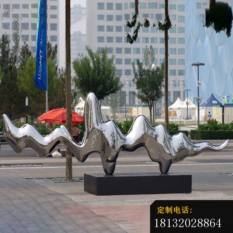 公园镜面不锈钢抽象水纹雕塑_750*750