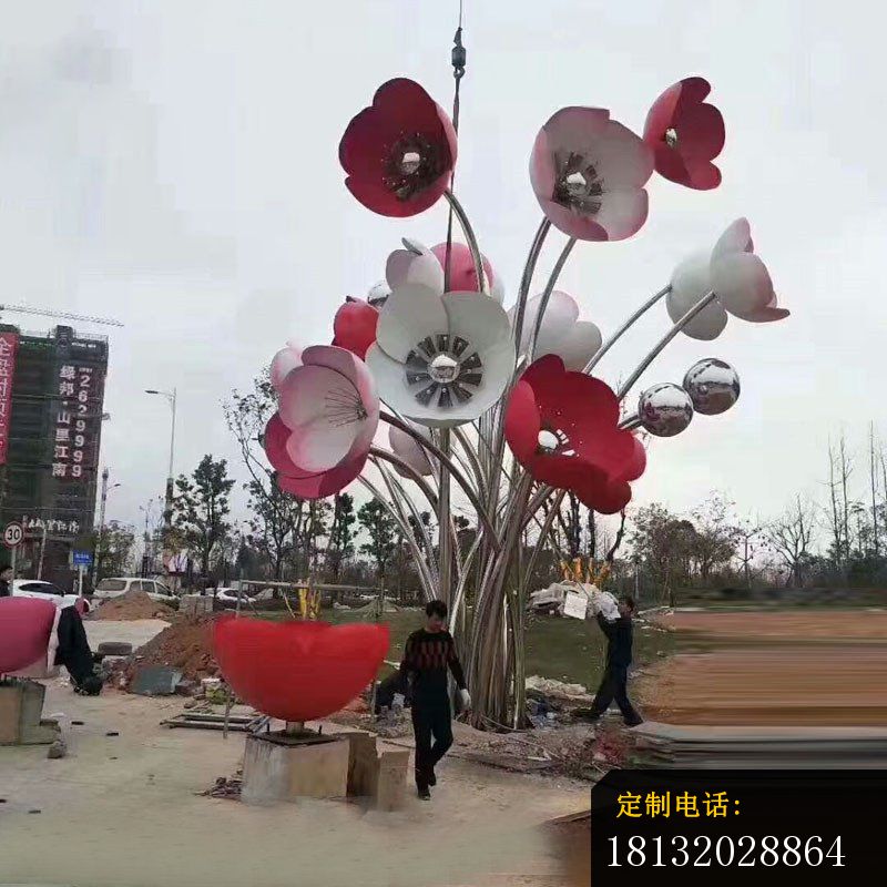 广场不锈钢花朵雕塑_800*800