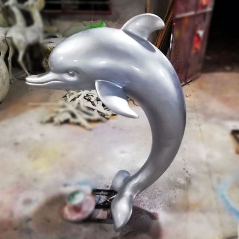 海豚景观不锈钢雕塑 
