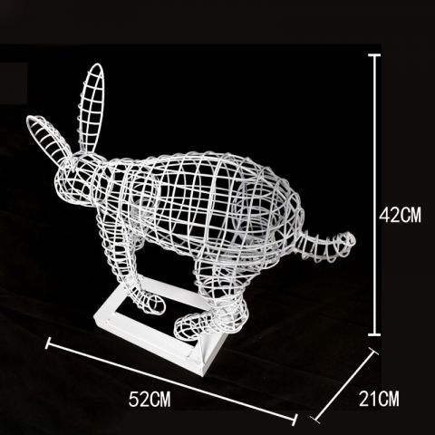 镂空兔子不锈钢雕塑 