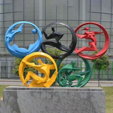 不锈钢奥运五环运动人物雕塑