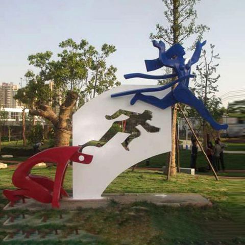 不锈钢抽象剪影运动人物雕塑