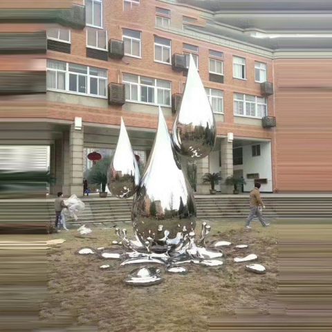 镜面不锈钢水滴雕塑
