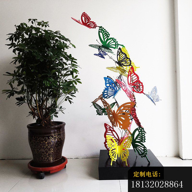 不锈钢镂空彩色蝴蝶雕塑 (2)_800*800