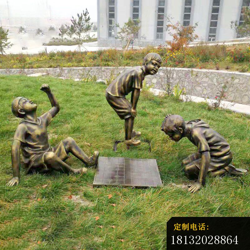 儿童下象棋人物铜雕 (1)_800*800