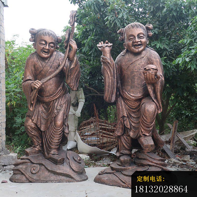 古代合和二仙铜雕 (1)_800*800