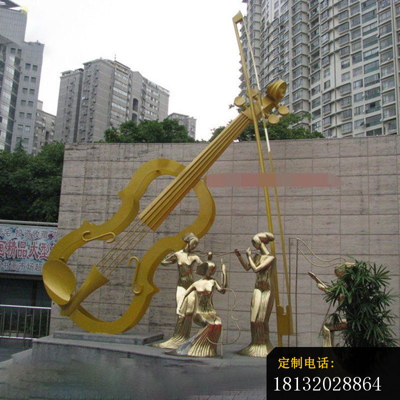 广场不锈钢抽象音乐人物雕塑_800*800