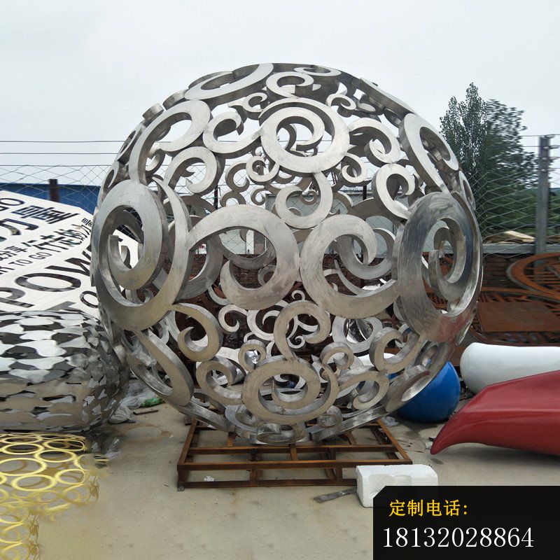 广场不锈钢镂空球雕塑_800*800