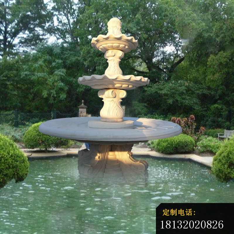 汉白玉多层喷泉石雕_800*800