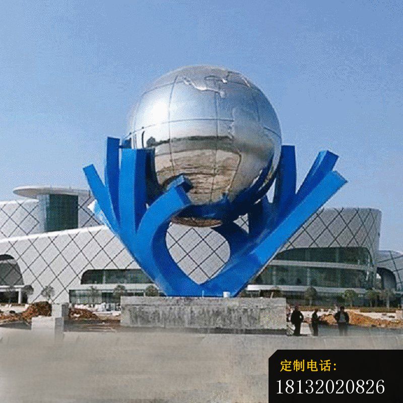 景区不锈钢手托地球雕塑_800*800