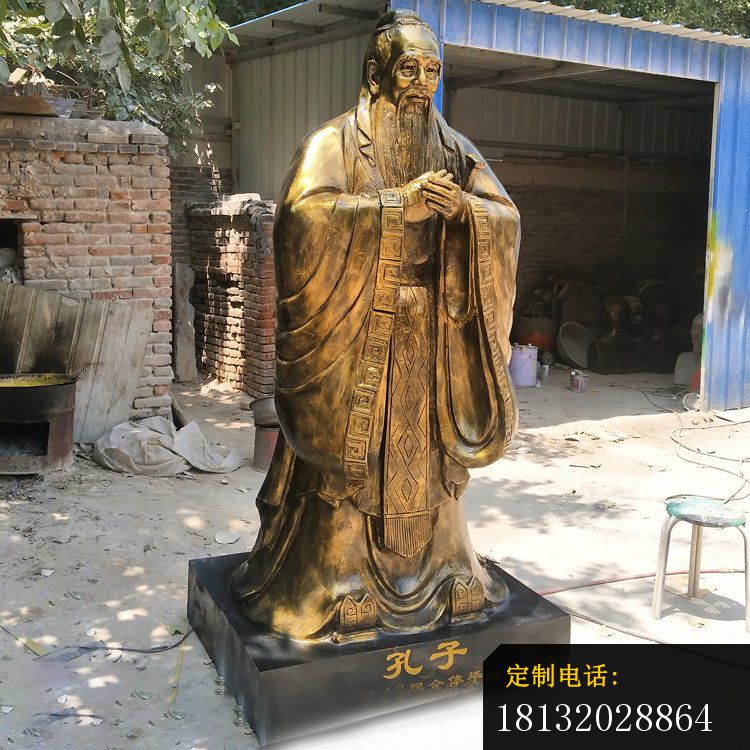 儒家学派创始人孔子行教像铜雕_750*750
