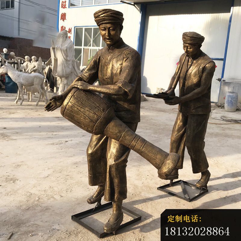少数民族玩乐器铜雕 (3)_800*800