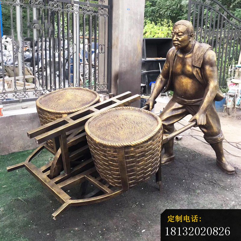 推粮食车老汉铜雕_800*800
