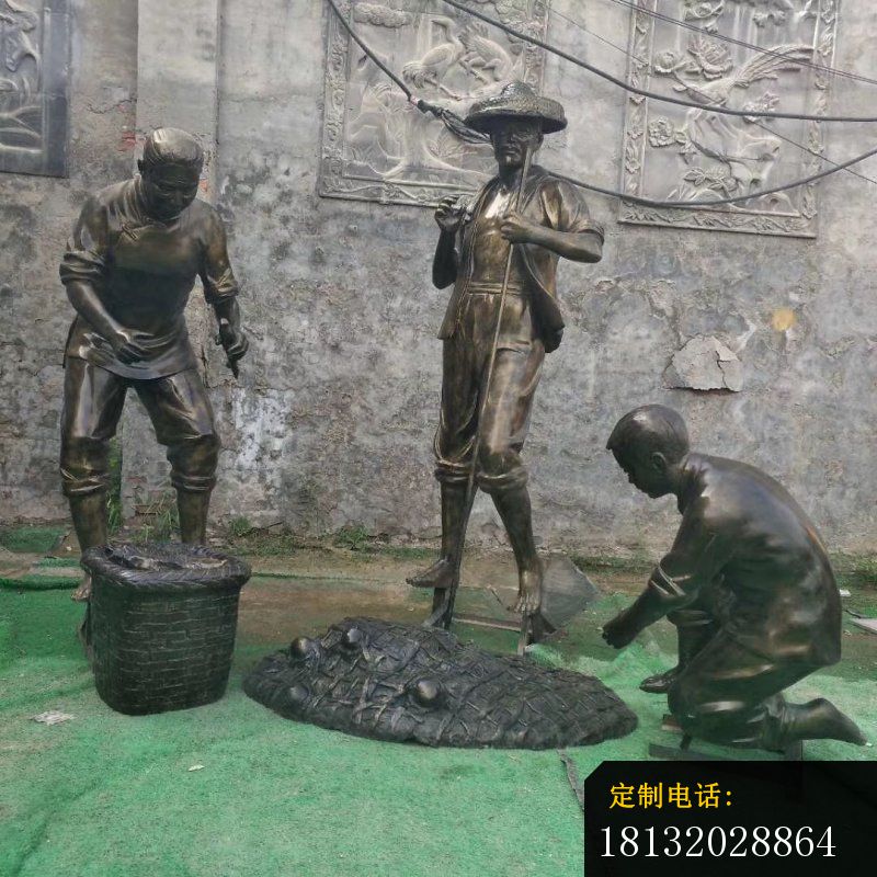 渔文化人物铜雕（1）_800*800