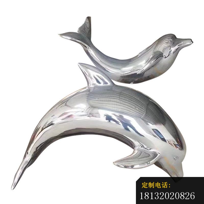 镜面不锈钢跳跃海豚雕塑 (2)_800*800