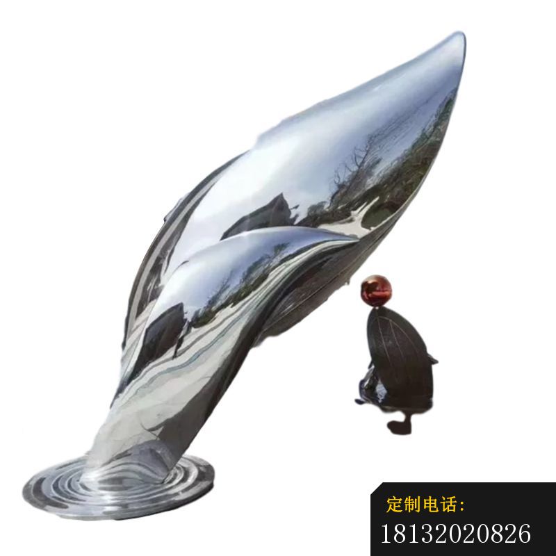 大型抽象海豚不锈钢雕塑_800*800