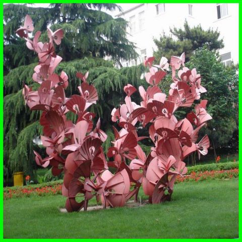 公园不锈钢抽象花朵蝴蝶雕塑