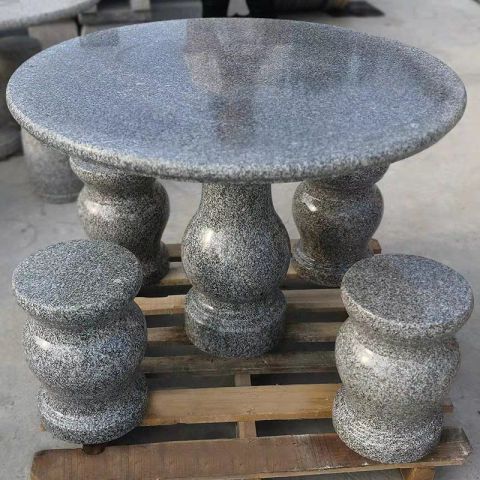 花岗岩圆形桌凳石雕