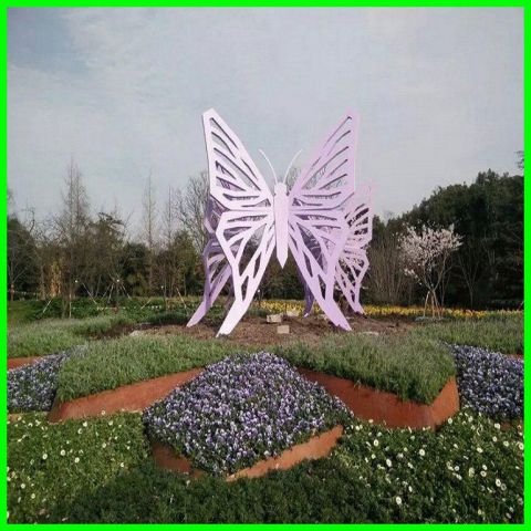 公园不锈钢彩色镂空蝴蝶雕塑