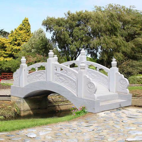 公园汉白玉石雕桥