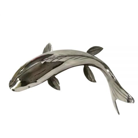 不锈钢镜面大型鲤鱼鱼雕塑
