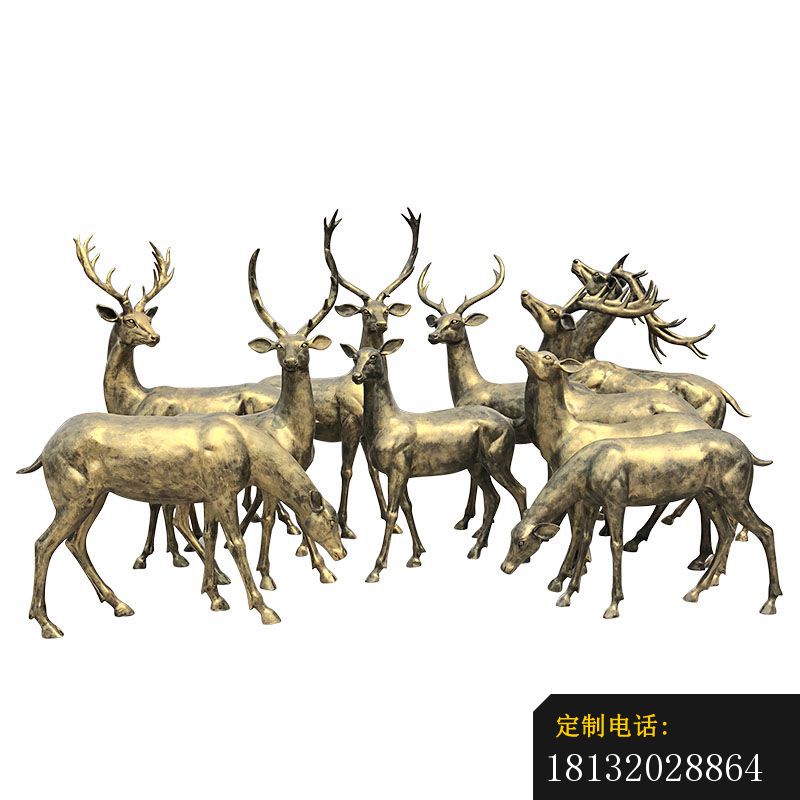 铸铜福鹿雕塑 (2)_800*800