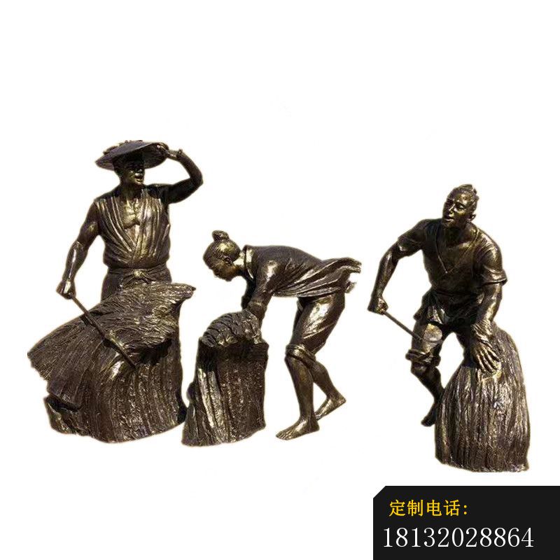 割麦人物铜雕_800*800